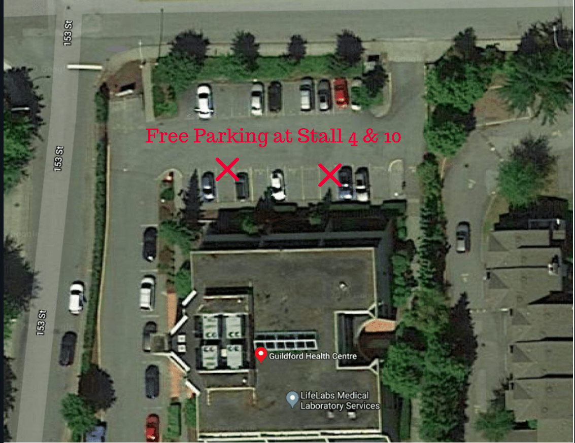 free parking spots at panda clinic guildford surrey location