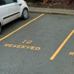 front view of parking stall number 10 at guildford health centre